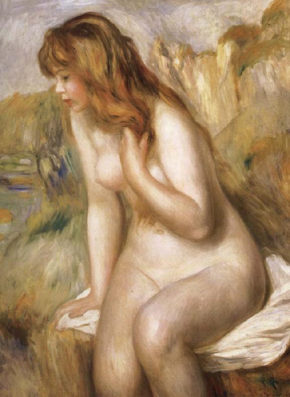 Pierre Renoir Bather Seated on a Rock France oil painting art